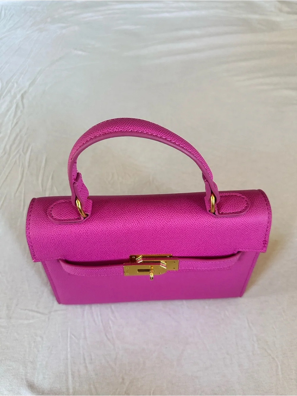 Pink Structured Top-Handle Women's Bag